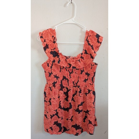 Women's Isabel Maternity Ruffle Smocked Maternity Tank Top Pink Floral - Picture 3 of 8